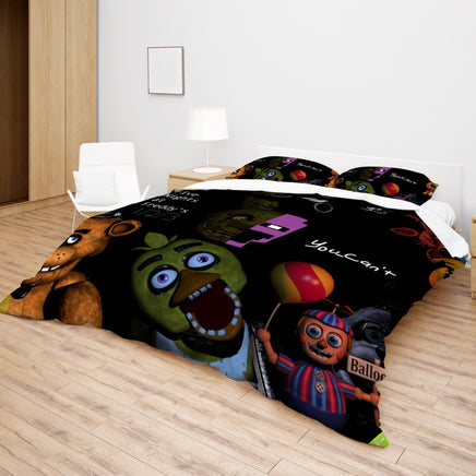 FNaF Bedding Set 3D Quilt Set Cute Horror Game Bed Linen - Lusy Store LLC