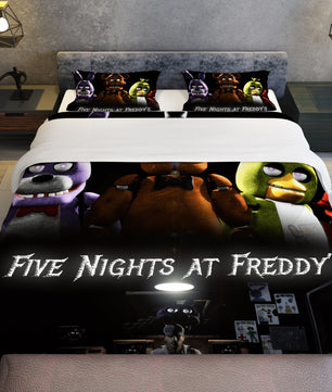 FNaF Bedding Set 3D Quilt Set Freddy Bonnie Chica Foxy Funny Bed Linen - Lusy Store LLC