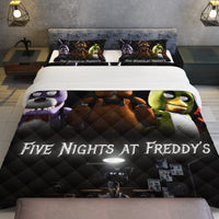 FNaF Bedding Set 3D Quilt Set Freddy Bonnie Chica Foxy Funny Bed Linen - Lusy Store LLC