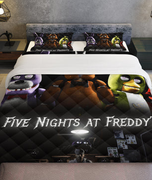 FNaF Bedding Set 3D Quilt Set Freddy Bonnie Chica Foxy Funny Bed Linen - Lusy Store LLC