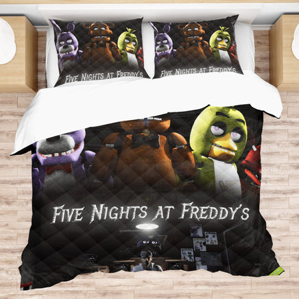 FNaF Bedding Set 3D Quilt Set Freddy Bonnie Chica Foxy Funny Bed Linen - Lusy Store LLC