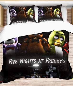 FNaF Bedding Set 3D Quilt Set Freddy Bonnie Chica Foxy Funny Bed Linen - Lusy Store LLC