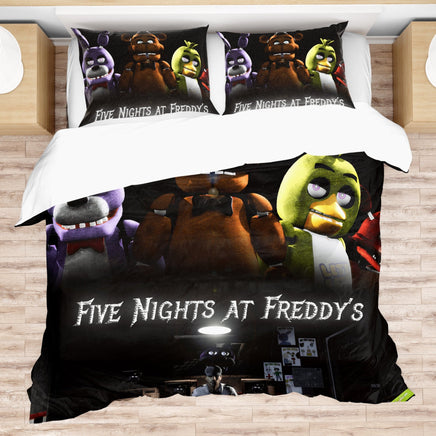 FNaF Bedding Set 3D Quilt Set Freddy Bonnie Chica Foxy Funny Bed Linen - Lusy Store LLC