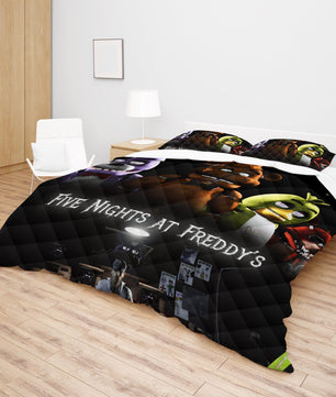 FNaF Bedding Set 3D Quilt Set Freddy Bonnie Chica Foxy Funny Bed Linen - Lusy Store LLC