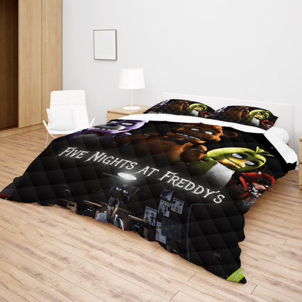 FNaF Bedding Set 3D Quilt Set Freddy Bonnie Chica Foxy Funny Bed Linen - Lusy Store LLC