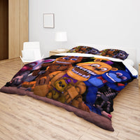 FNaF Bedding Set 3D Quilt Set Golden Freddy Cute Horror Game Bed Linen