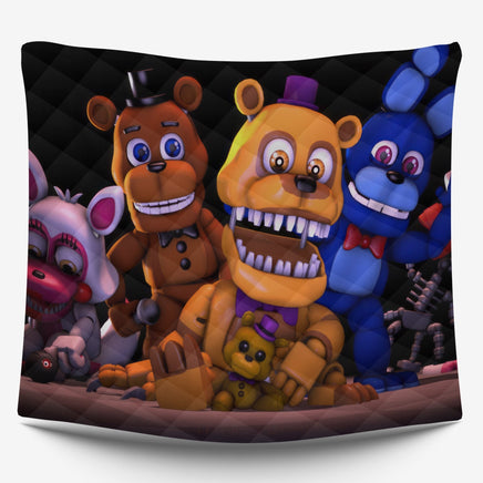 FNaF Bedding Set 3D Quilt Set Golden Freddy Cute Horror Game Bed Linen Quilt (1pc)