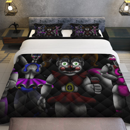 FNaF Bedding Set 3D Quilt Set Sister Location Cute Horror Game Bed Linen - Lusy Store LLC