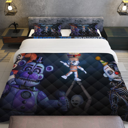 FNaF Bedding Set 3D Quilt Set Sister Location Cute Horror Game Bed Linen - Lusy Store LLC