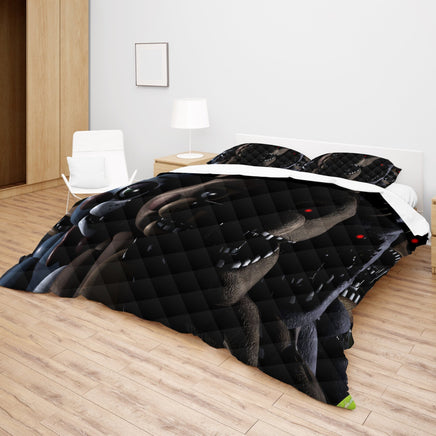 FNaF Bedding Set Black Quilt Set Nightmare Freddy Fazbear Chica Fox Bed Linen - Lusy Store LLC