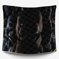 FNaF Bedding Set Black Quilt Set Nightmare Freddy Fazbear Chica Fox Bed Linen - Lusy Store LLC