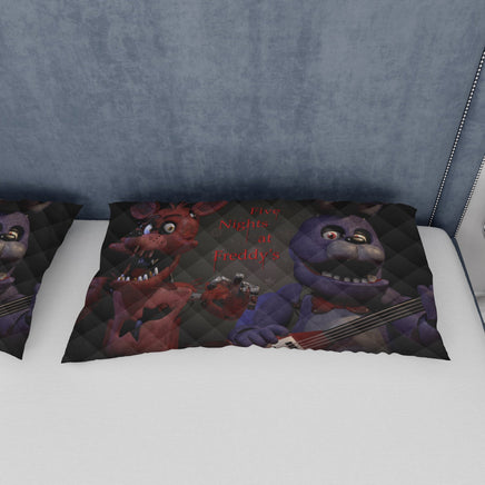 FNaF Bedding Set Bonnie Foxy Glamrock Quilt Set 3D Horror Movie - Lusy Store LLC