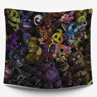 FNaF Bedding Set Cartoon Horror Movie Quilt Set FNaF World Withered Bonnie Glamrock - Lusy Store LLC