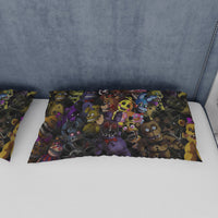 FNaF Bedding Set Cartoon Horror Movie Quilt Set FNaF World Withered Bonnie Glamrock - Lusy Store LLC