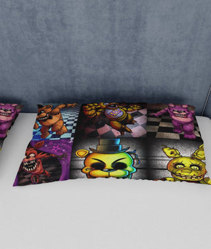 FNaF Bedding Set Colorful Quilt Set Cartoon Freddy Fazbear Chica Fox Bed Linen - Lusy Store LLC