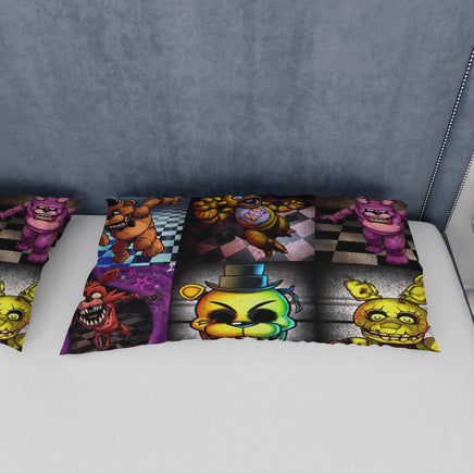 FNaF Bedding Set Colorful Quilt Set Cartoon Freddy Fazbear Chica Fox Bed Linen - Lusy Store LLC