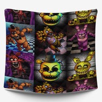 FNaF Bedding Set Colorful Quilt Set Cartoon Freddy Fazbear Chica Fox Bed Linen - Lusy Store LLC
