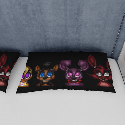 FNaF Bedding Set Cute Nightmare Bonnie Foxy Freddy Chica Quilt Set 3D Horror Movie - Lusy Store LLC
