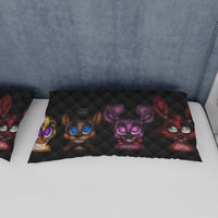 FNaF Bedding Set Cute Nightmare Bonnie Foxy Freddy Chica Quilt Set 3D Horror Movie - Lusy Store LLC