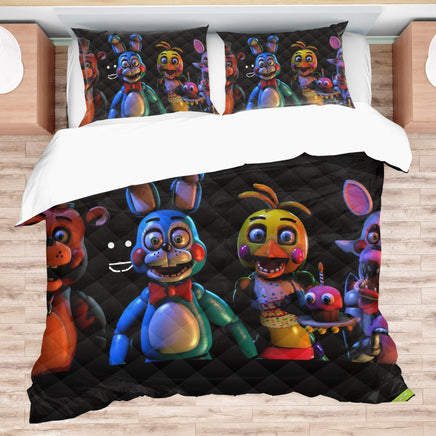 FNaF Bedding Set FNaF 5 Foxy Freddy Bonnie Chica Quilt Set 3D Horror Movie - Lusy Store LLC