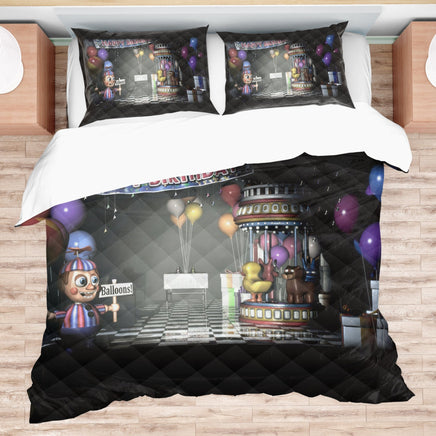 FNaF Bedding Set FNaF World Black Quilt Set Comfortable Soft Breathable - Lusy Store LLC