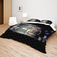 FNaF Bedding Set FNaF World Black Quilt Set Comfortable Soft Breathable - Lusy Store LLC