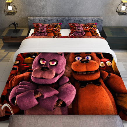 FNaF Bedding Set FNaF World Glamrock Quilt Set 3D Horror Movie - Lusy Store LLC