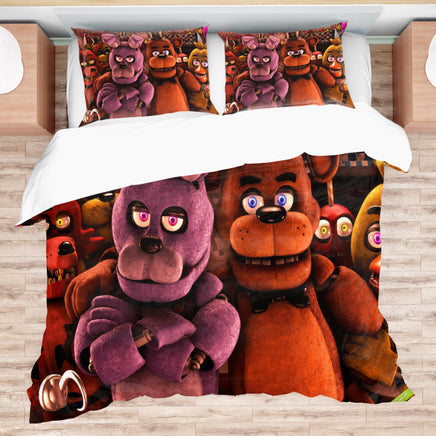 FNaF Bedding Set FNaF World Glamrock Quilt Set 3D Horror Movie - Lusy Store LLC