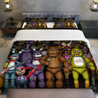 FNaF Bedding Set FNaF World Quilt Set Withered Bonnie Glamrock Freddy Fazbear - Lusy Store LLC