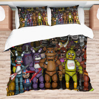 FNaF Bedding Set FNaF World Quilt Set Withered Bonnie Glamrock Freddy Fazbear - Lusy Store LLC