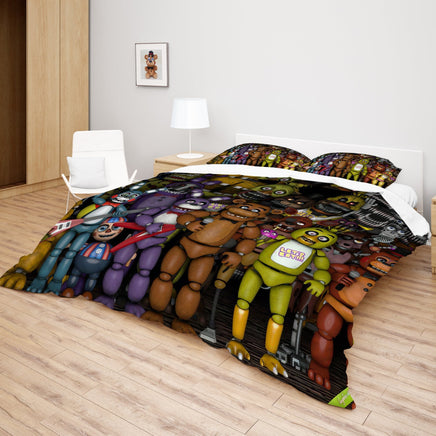 FNaF Bedding Set FNaF World Quilt Set Withered Bonnie Glamrock Freddy Fazbear - Lusy Store LLC