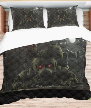 FNaF Bedding Set FNaF World Springtrap Foxy Nightmare Freddy Bonnie Chica Quilt Set - Lusy Store LLC