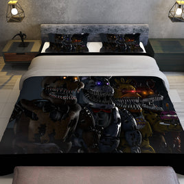 FNaF Bedding Set Foxy Nightmare Freddy Bonnie Chica Quilt Set Comfortable Soft Breathable - Lusy Store LLC