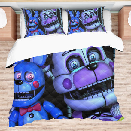 FNaF Bedding Set Freddy Bonnie Quilt Set FNaF 5 Comfortable Soft Breathable - Lusy Store LLC