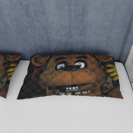 FNaF Bedding Set Freddy Fazbear Glamrock Bonnie Chica Foxy Quilt Blanket FNaF Gift - Lusy Store LLC