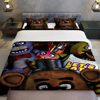 FNaF Bedding Set Freddy Fazbear Glamrock Bonnie Chica Foxy Quilt Blanket FNaF Gift - Lusy Store LLC