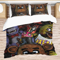 FNaF Bedding Set Freddy Fazbear Glamrock Bonnie Chica Foxy Quilt Blanket FNaF Gift - Lusy Store LLC