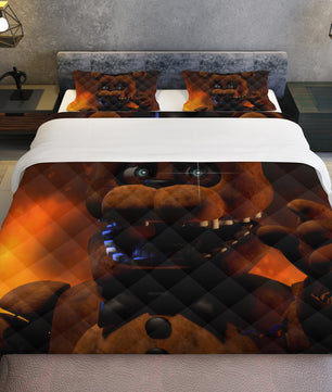 FNaF Bedding Set Freddy Fazbear Quilt Set Comfortable Soft Breathable 3D Horror Movie - Lusy Store LLC