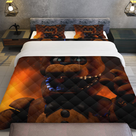 FNaF Bedding Set Freddy Fazbear Quilt Set Comfortable Soft Breathable 3D Horror Movie - Lusy Store LLC