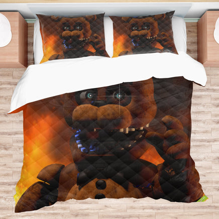 FNaF Bedding Set Freddy Fazbear Quilt Set Comfortable Soft Breathable 3D Horror Movie - Lusy Store LLC