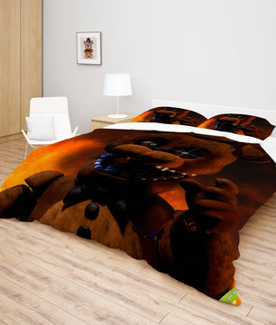 FNaF Bedding Set Freddy Fazbear Quilt Set Comfortable Soft Breathable 3D Horror Movie - Lusy Store LLC