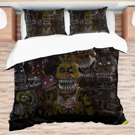 FNaF Bedding Set Funny Nightmare FNaF World Quilt Set 3D Comfortable Soft Breathable - Lusy Store LLC