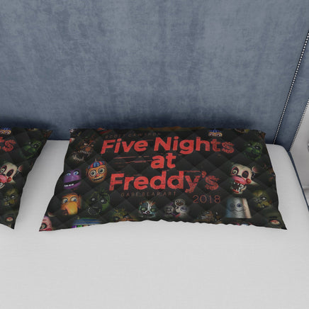 FNaF Bedding Set Game Freddy Fazbear Golden Freddy Black Quilt Set - Lusy Store LLC