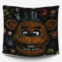 FNaF Bedding Set Game Freddy Fazbear Golden Freddy Black Quilt Set - Lusy Store LLC