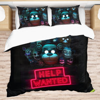 FNaF Bedding Set Game Freddy Fazbear Springtrap Golden Freddy Black Quilt Set - Lusy Store LLC