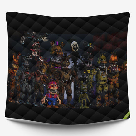 FNaF Bedding Set Horror Game Nightmare FNaF World Quilt Set 3D Comfortable Soft Breathable - Lusy Store LLC