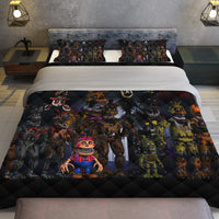 FNaF Bedding Set Horror Game Nightmare FNaF World Quilt Set 3D Comfortable Soft Breathable - Lusy Store LLC