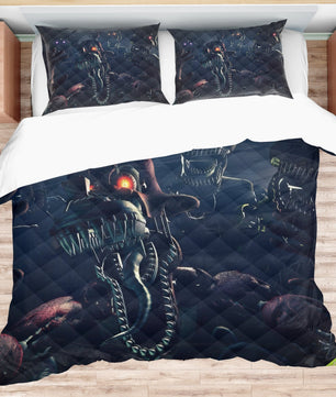 FNaF Bedding Set Horror Game Nightmare Quilt Set 3D Comfortable Soft Breathable - Lusy Store LLC