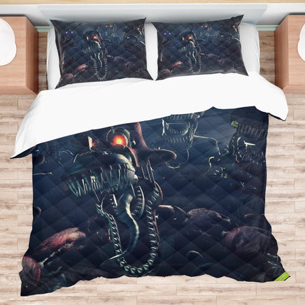 FNaF Bedding Set Horror Game Nightmare Quilt Set 3D Comfortable Soft Breathable - Lusy Store LLC