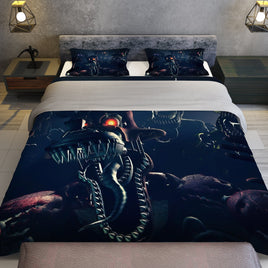 FNaF Bedding Set Horror Game Nightmare Quilt Set 3D Comfortable Soft Breathable - Lusy Store LLC